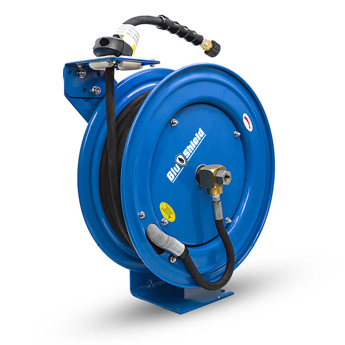Blu Shield Pressure Washer Hose Reel 1/4 inch 50ft 100ft Wall Mount 18 Gauge Steel