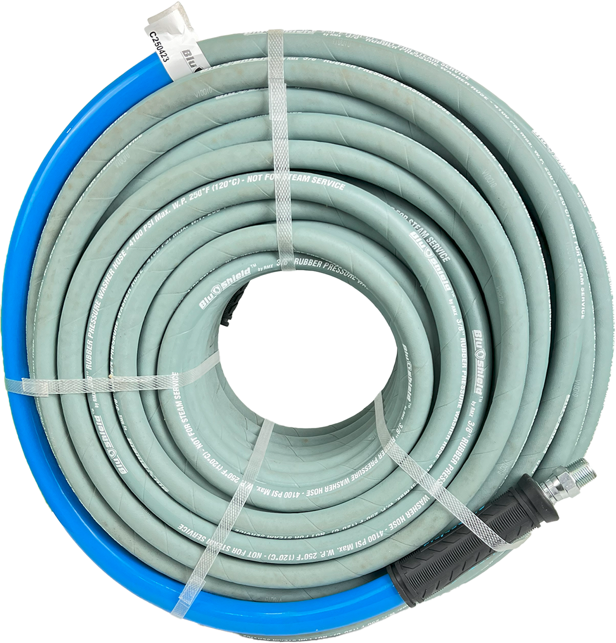 Blu Shield Aramid Braided 3/8" x 200 ft Pressure Washer Hose, 4100PSI , 1 Yr Warranty