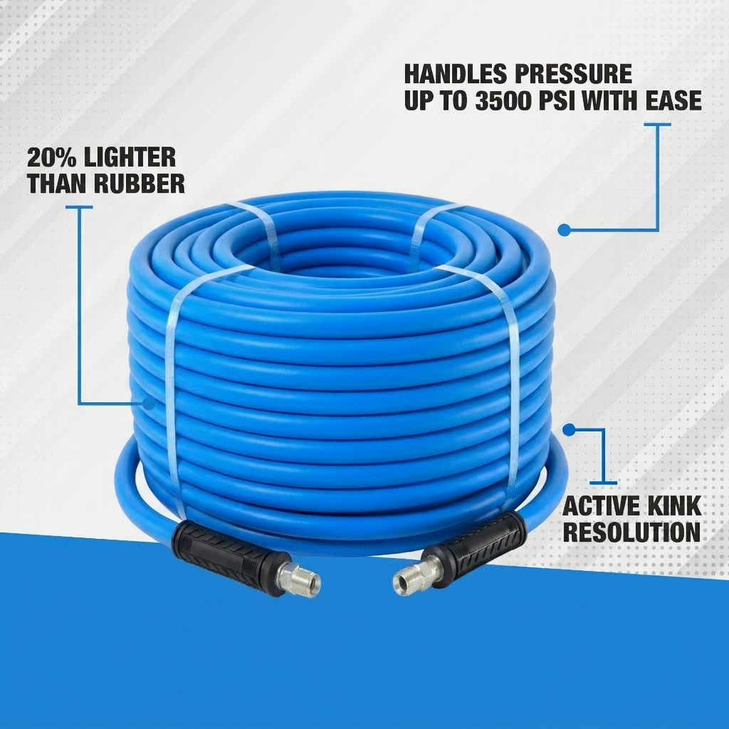 Blu Shield The Slayer Hybrid Pressure Washing Hose 1/2" X 200'-Blue