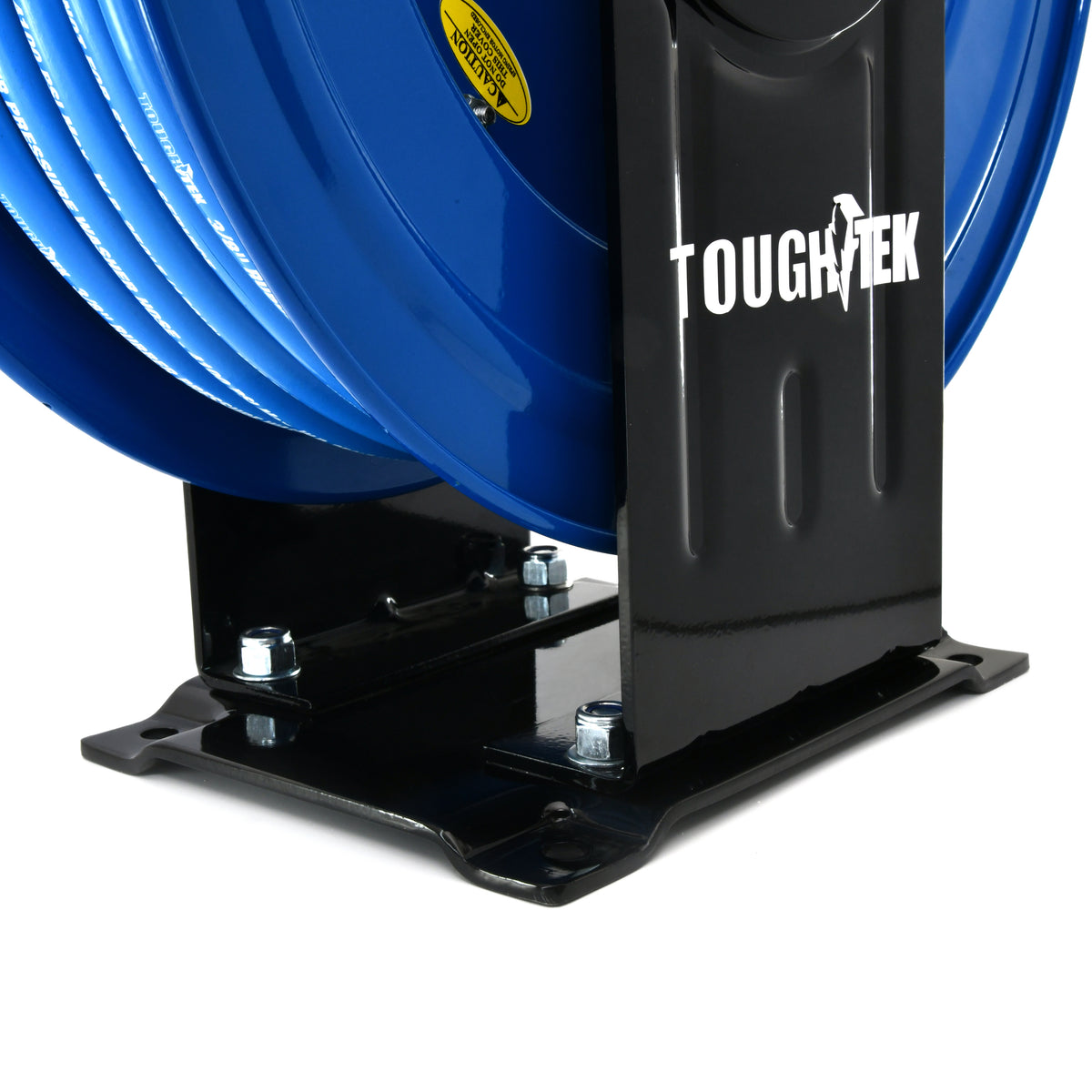 Dévidoir de tuyau de nettoyeur haute pression en caoutchouc BluShield Tough Tek de 3/8 po (double bras) avec tuyau d'alimentation de 6 pieds