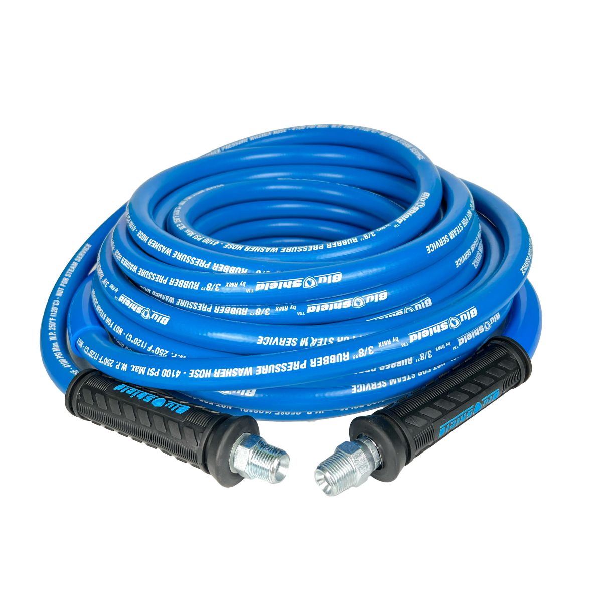 ToughTek 3/8" Aramid Braided Pressure Washer Hose 4100PSI, Non Marking, MNPT Fixed + Swivel (Hot/ Cold Water)