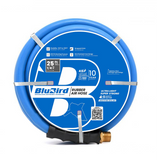 BluBird Rubber Air Hose 1/4 in. Heavy Duty 300 PSI Male NPT Polyester Woven Lightest Strongest Flexible.