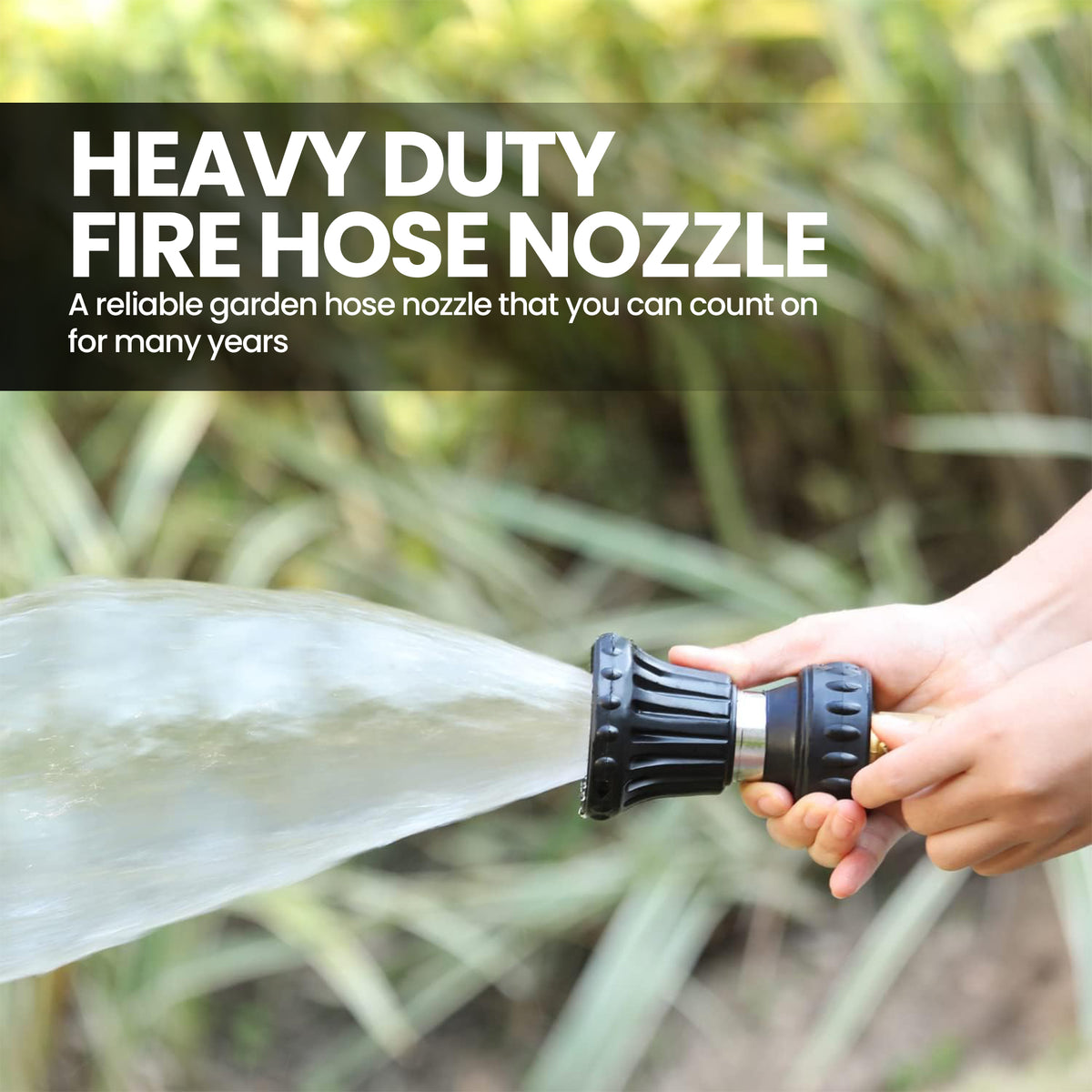 Heavy duty fire hose nozzle
