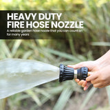Heavy duty fire hose nozzle
