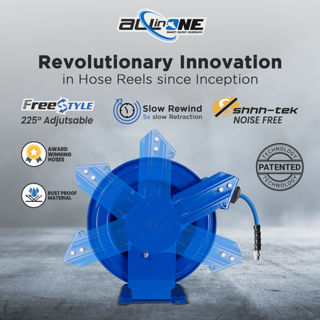 BluBird 1/2" x 100' Rubber Air Hose Reel