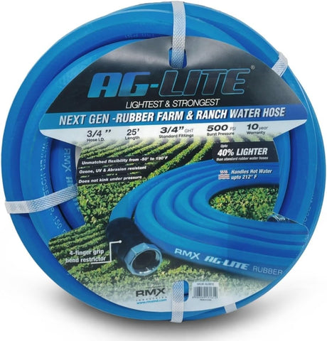 AG-Lite 3/4 inch Irrigation Hose | 500 PSI |  Agriculture Grade | 100% Rubber Hose