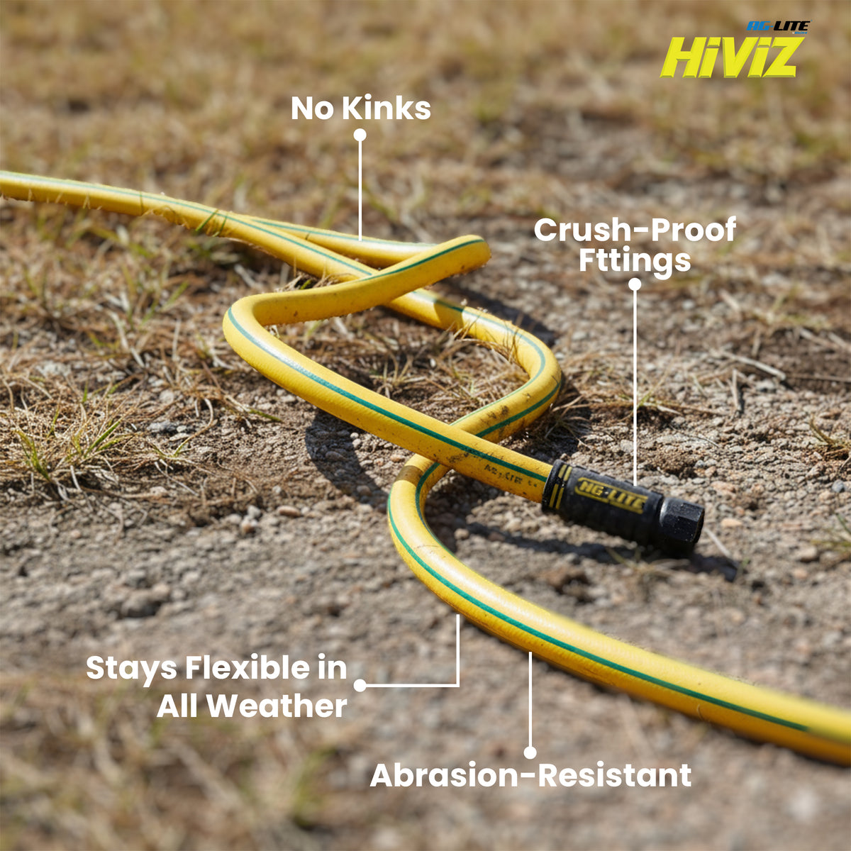 AG-Lite Hybrid Water Hose 3/4" X 15'-Yellow-Hiviz