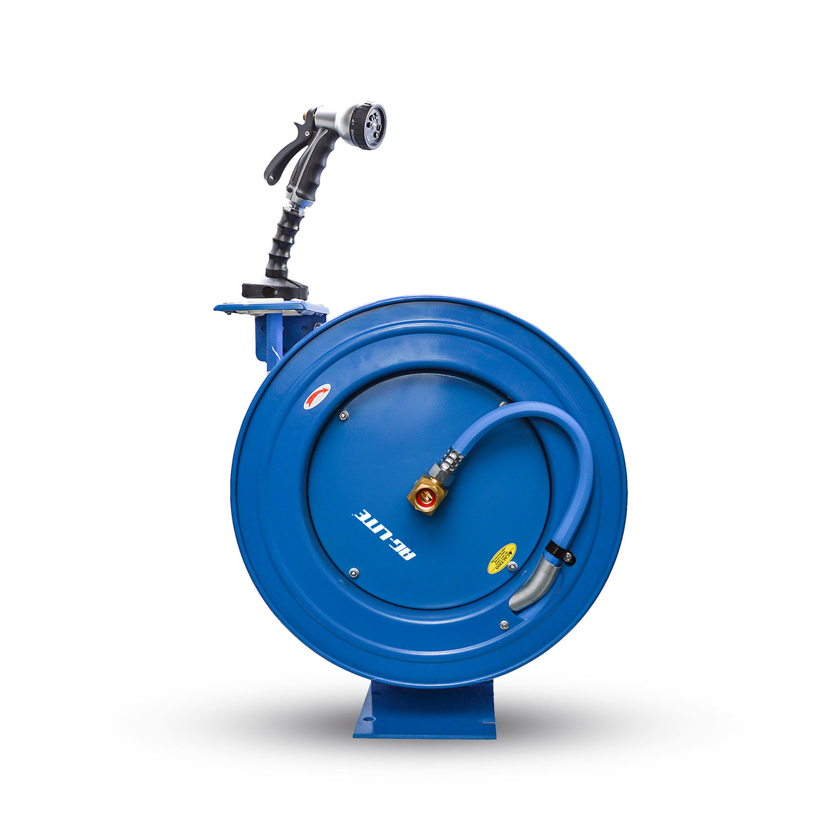 Ag-Lite Rubber Water Hose Reel 3/4" X 50(Single Arm - Heavy Duty) with 6' Lead-in-Hose +180 Swivel Mount