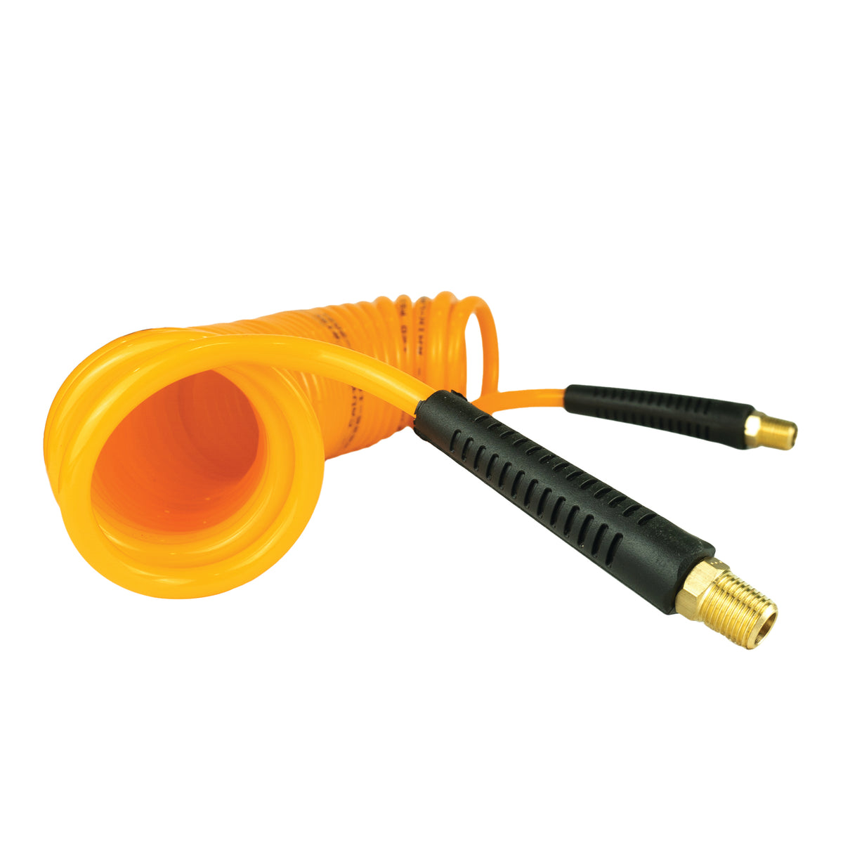 Avagard 1/4" Polyurethane PU Recoil Air Hose for DIY Users with 1/4" Brass MNPT, 120PSI, Field Repairable