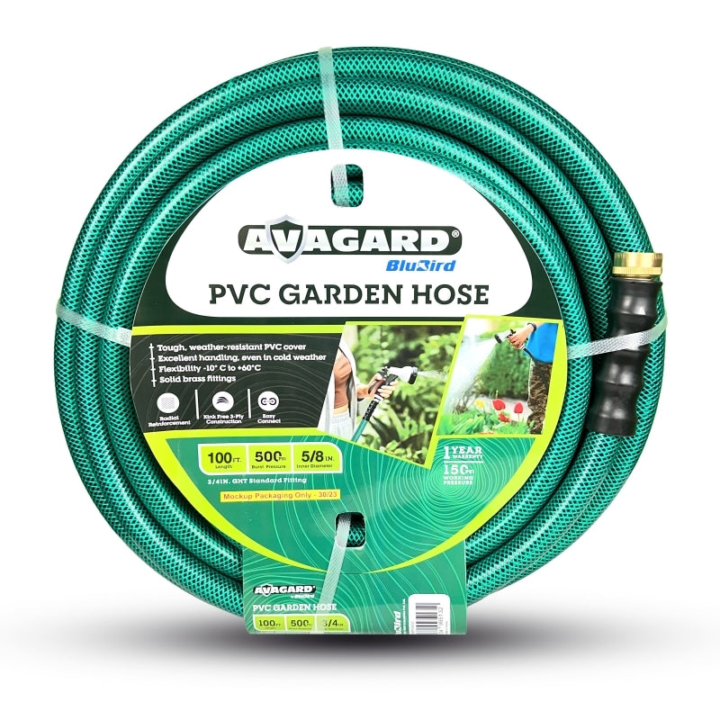 Avagard 5/8" PVC Hose  – 500 PSI, GHT Ends, Washer & Bend Restrictor