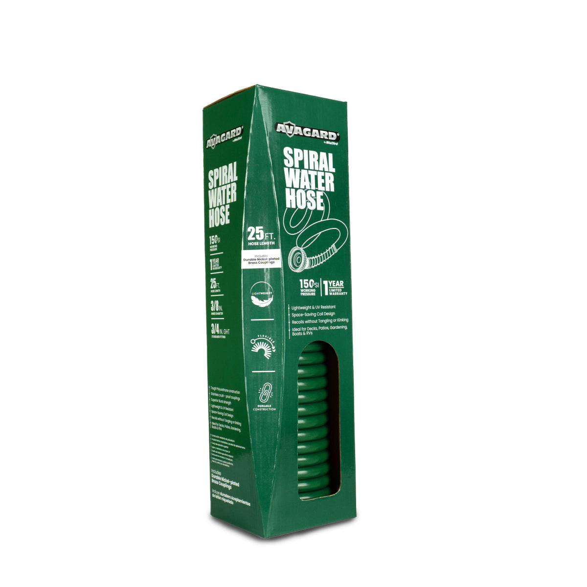 Avagard Recoil Water Hose 3/4" x 25'-Green