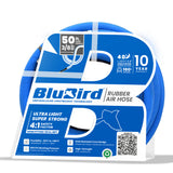 BluBird Rubber Air Hose 3/8 in. Heavy Duty 300 PSI Male NPT Polyester Woven Lightest Strongest Flexible