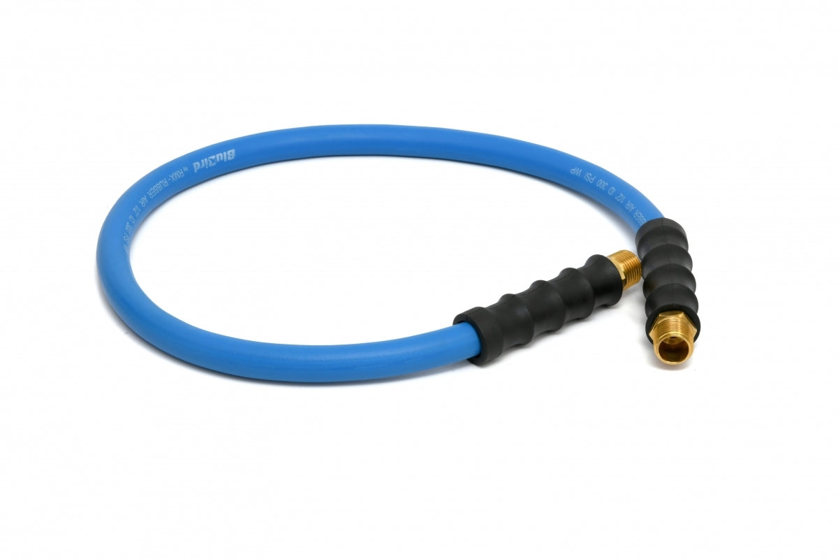 Tuyau d'air en caoutchouc BluBird de 1/2" X 3' - Mâle NPT 1/2", 300 PSI, EPDM