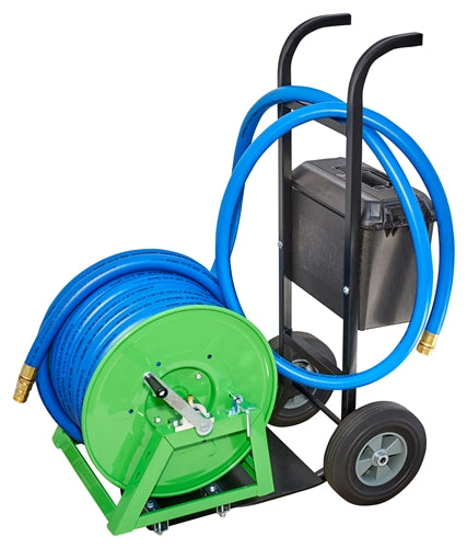 Chariot de tuyau de jardin de luxe Underhill 1" avec dévidoir, jusqu'à 38 m de tuyau (HC-HT-100-K)