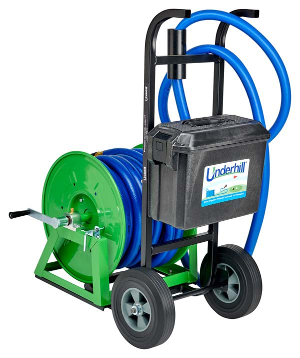 Chariot de tuyau de jardin de luxe Underhill 1" avec dévidoir, jusqu'à 38 m de tuyau (HC-HT-100-K)