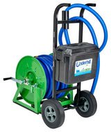 Chariot de tuyau de jardin de luxe Underhill 1" avec dévidoir, jusqu'à 38 m de tuyau (HC-HT-100-K)