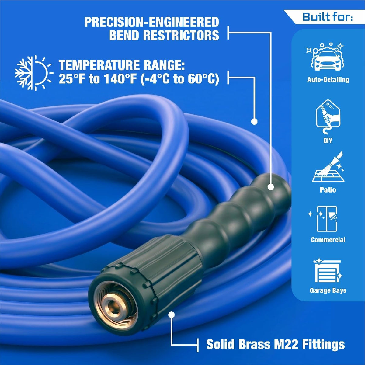 Blu Shield The Slayer Hybrid Pressure Washing Hose 1/2" X 100'-Blue