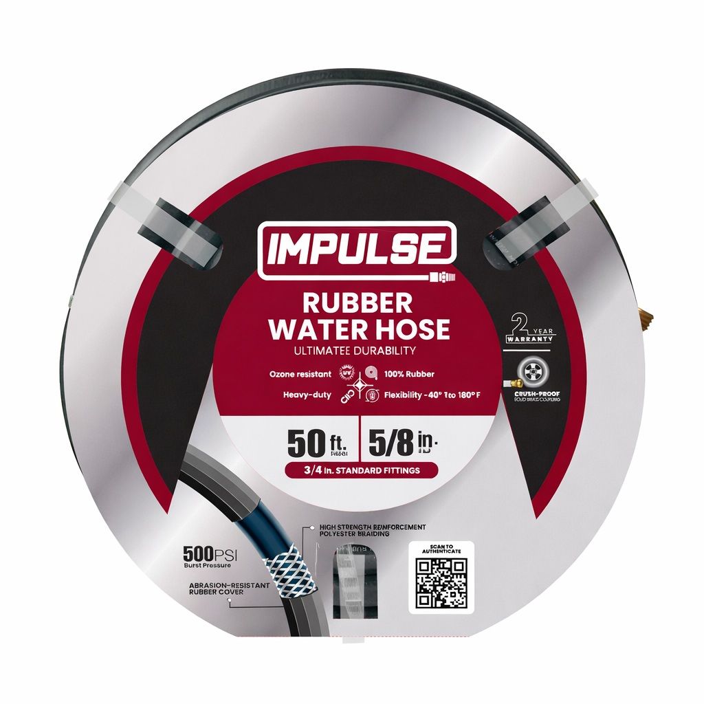 Impulse 5/8" x 50' Rubber Water Hose