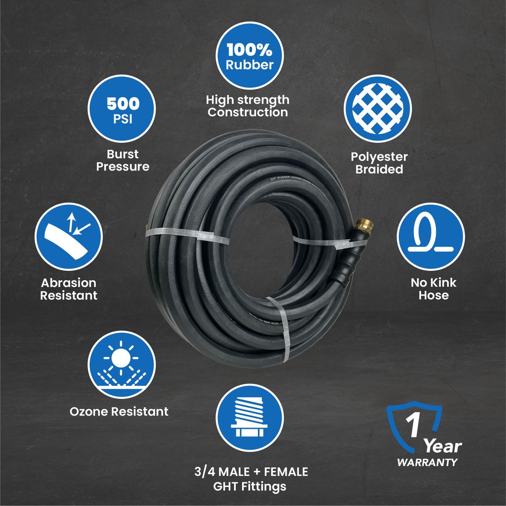 Impulse 5/8" x 50' Rubber Water Hose