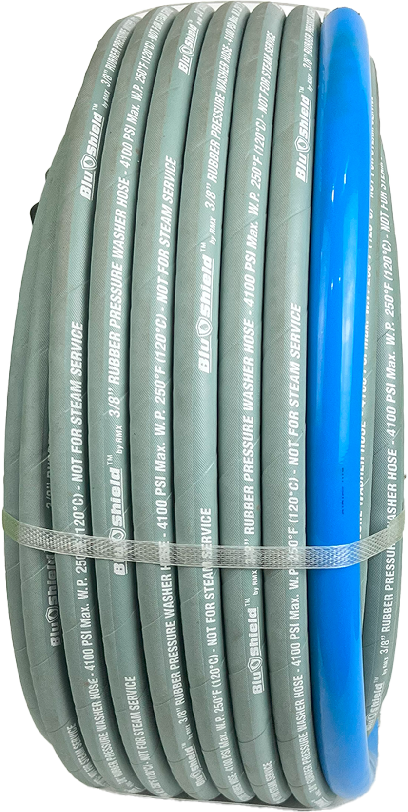 Blu Shield Aramid Braided 3/8" x 200 ft Pressure Washer Hose, 4100PSI , 1 Yr Warranty