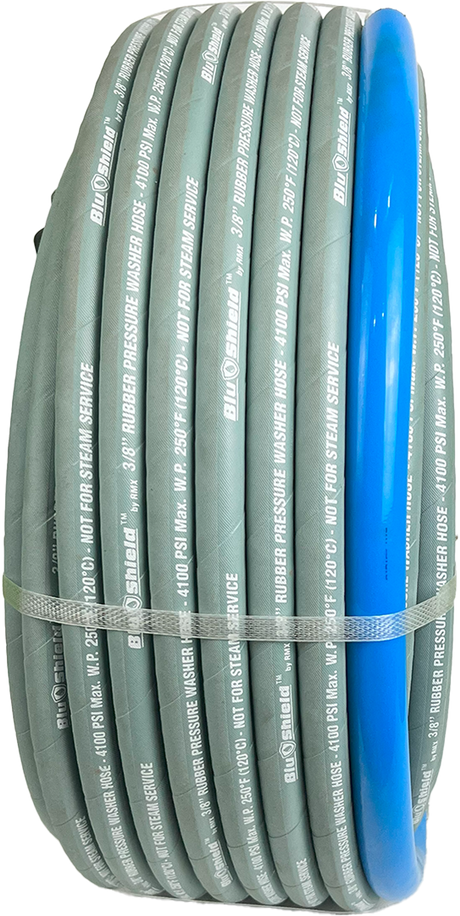 Blu Shield Aramid Braided 3/8" x 200 ft Pressure Washer Hose, 4100PSI , 1 Yr Warranty