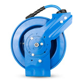 Blu Shield ToughTek 1/4" x 35' Pressure Washer Hose Reel – Heavy-Duty Single Arm Steel, 3100 PSI Rubber Hose, 6' Lead-In, Non-Marking