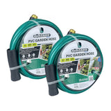 Tuyau d'arrosage PVC Avagard 5/8" X 15', raccords GHT mâle et femelle 3/4". Pression d'éclatement 500 PSI. Comprend une rondelle supplémentaire et un réducteur de pliage. Lot de 2.