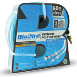 BluBird 3/8” x 50’ Poly Air Hose with Fast FiX™ Field Repairable Fitting & Quick Connect Coupler