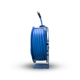 AG-Lite Rubber Water Hose Reel 3/4” x 50’ Retractable Heavy Duty, Hot/ Cold Water Hose, Spray Nozzle, 6' Lead-in Hose