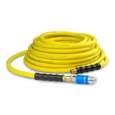 OilShield Rubber Air Hose 3/8" X 50' - 3/8" Male-NPT, 300 PSI, Nitrile Class A with Universal 5 in 1 coupler