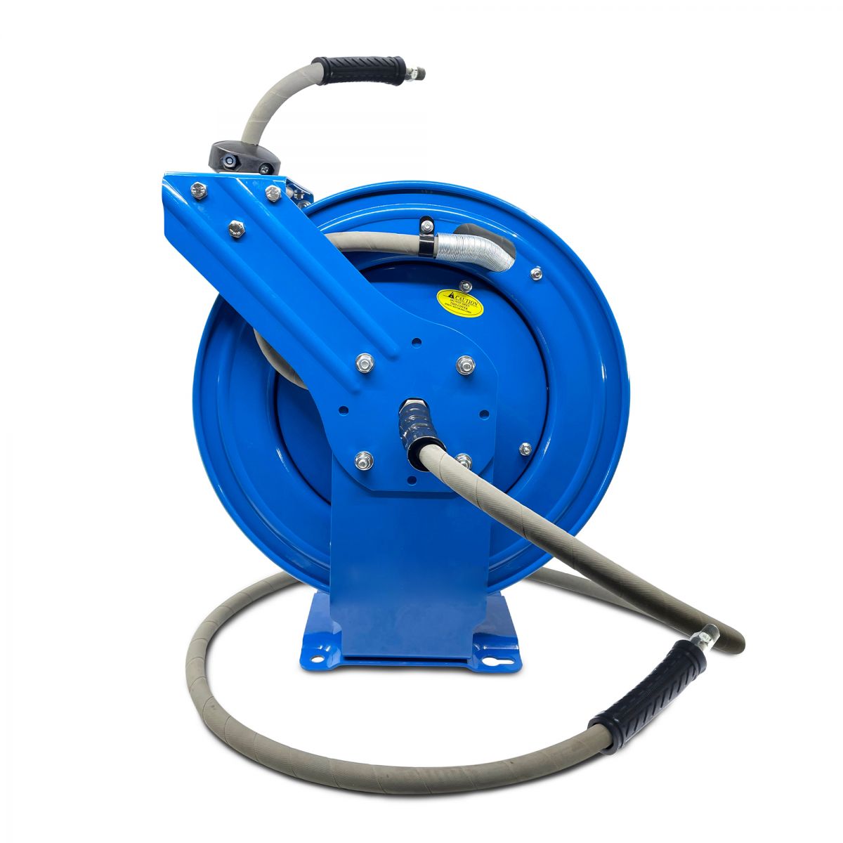 Blu Shield Rubber Pressure Washing Hose Reel 3/8" X 50' (Dual Arm)with 6' Lead-in-Hose