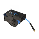 Enrouleur petit et large Blu Shield pour nettoyeur haute pression 1/4" X 50' avec plaque de glissement à dos de chameau + tuyau de raccordement 7" + tuyau d'arrivée 15'