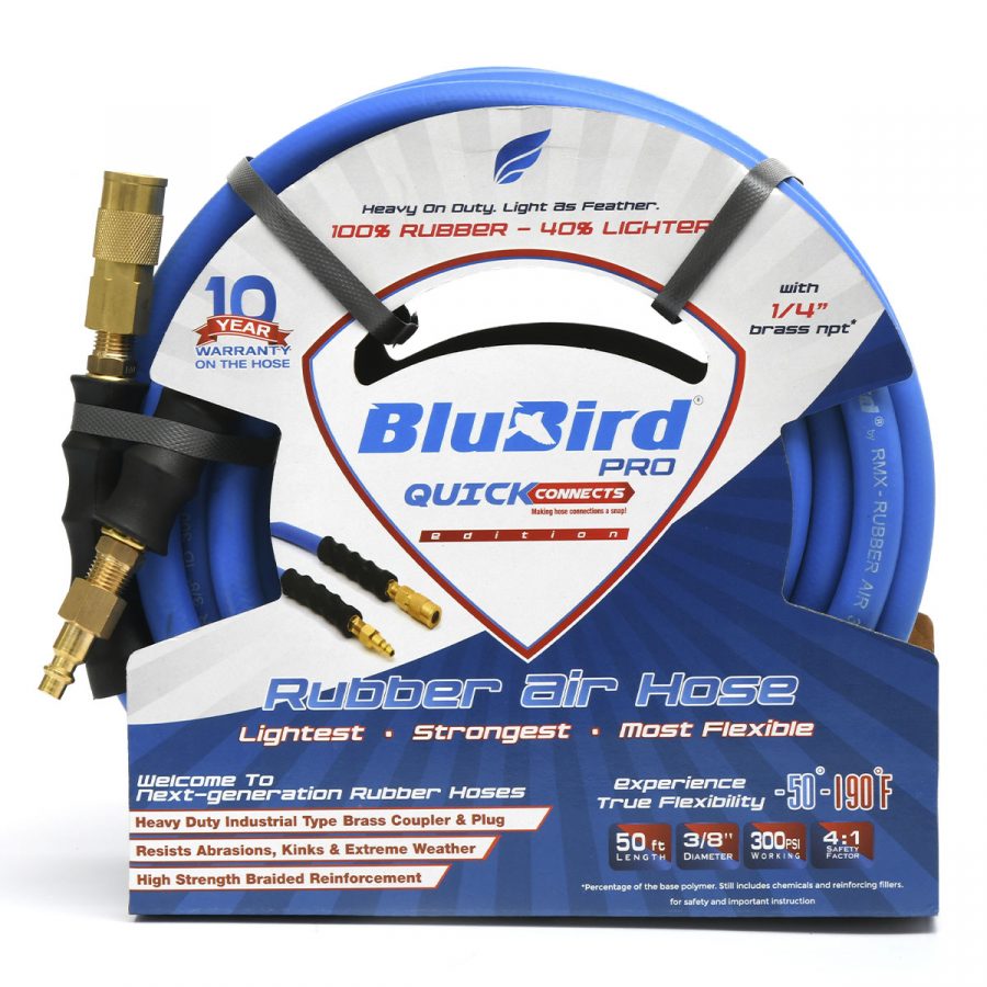 Rubber Air Hose with Universal Quick Connect Coupler